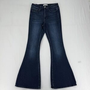 Vervet Flare Jeans Womens 27 Blue Dark Wash Mid Rise Stretch Bell Bottom Denim